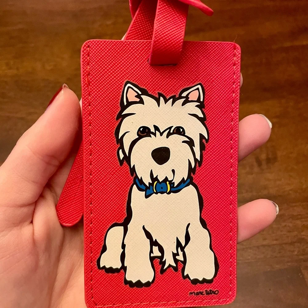 Marc Tetro Red Passport Holder and Luggage Tag Set